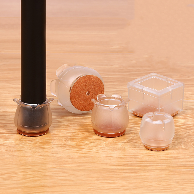 Transparent Silicone Furniture Feet Table Leg Covers Wood Floor 	furniture Sliders and Glides Round Chair Leg  Pads