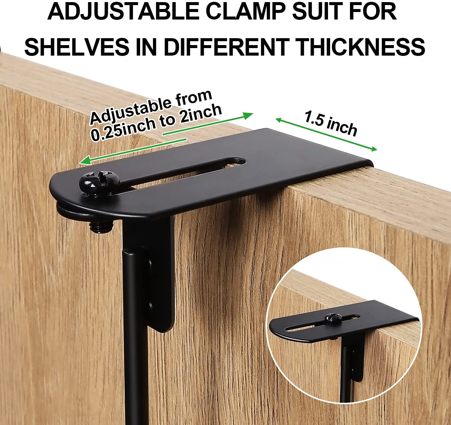 Rustproof Coat Rack Spice Rack, Clamp Adjustable Over the Door Hanger with Basket, Built-in 5 Hooks Metal Storage Shelf