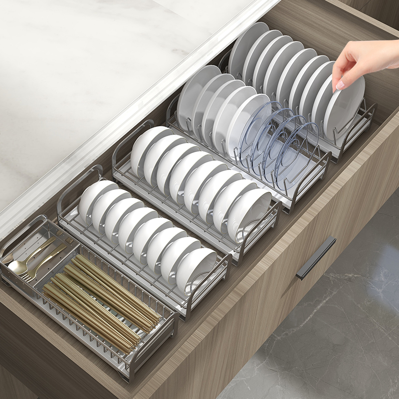 Stainless Steel Dish Drying Rack Kitchen Cabinets Storage Organizer Spice Rack Holder for Cup Chopsticks Spoon Fork Spice Rack