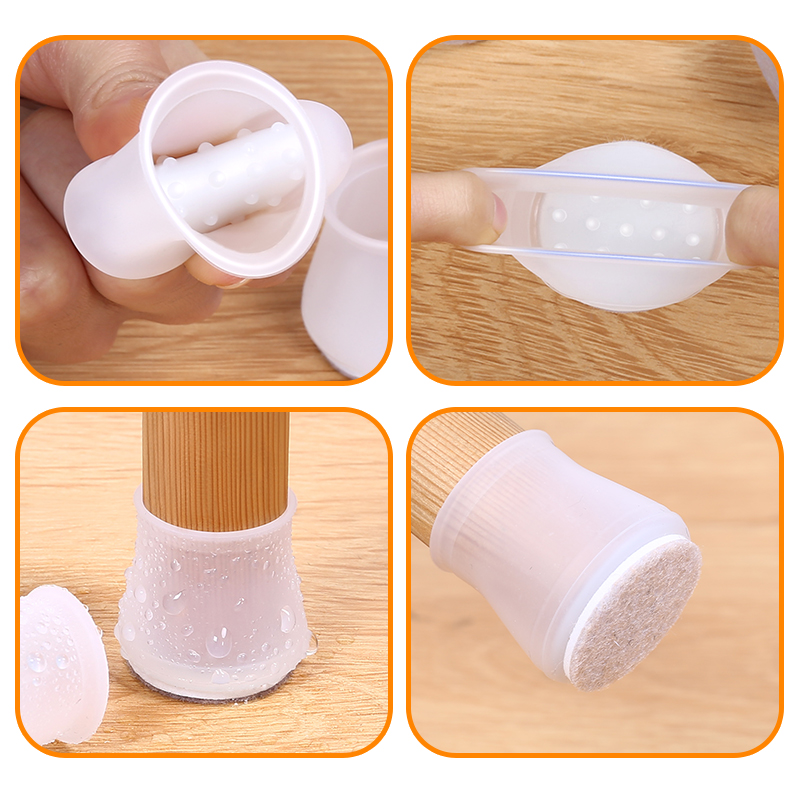 Chair Leg Cover  Felt Pads Furniture Feet Socks Silicone Round Square Anti Slip Table Leg Mat Floor Protectors