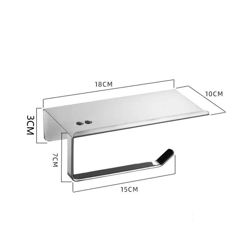 304 Stainless Steel Toilet Paper Roll Holder 360 Degree Rotatable Self Adhesive Toilet Papertoilet Paper Holder with Tray