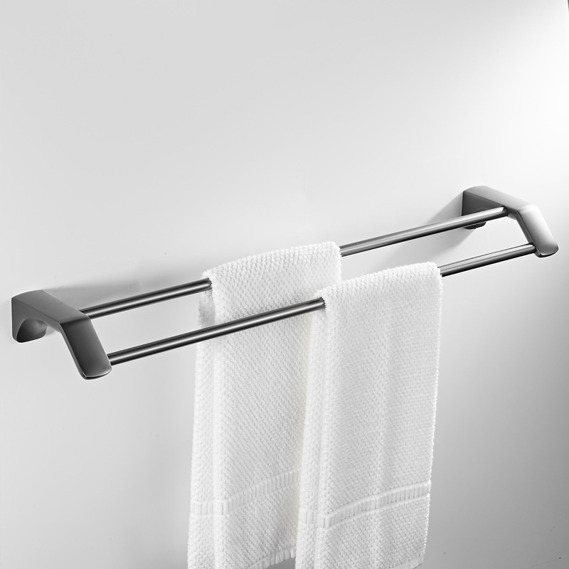 Black Bathroom Rack No Drilling Towel Holder Hot Sell Self Adhesive Towel Rack Stainless Steel Towel Shelf