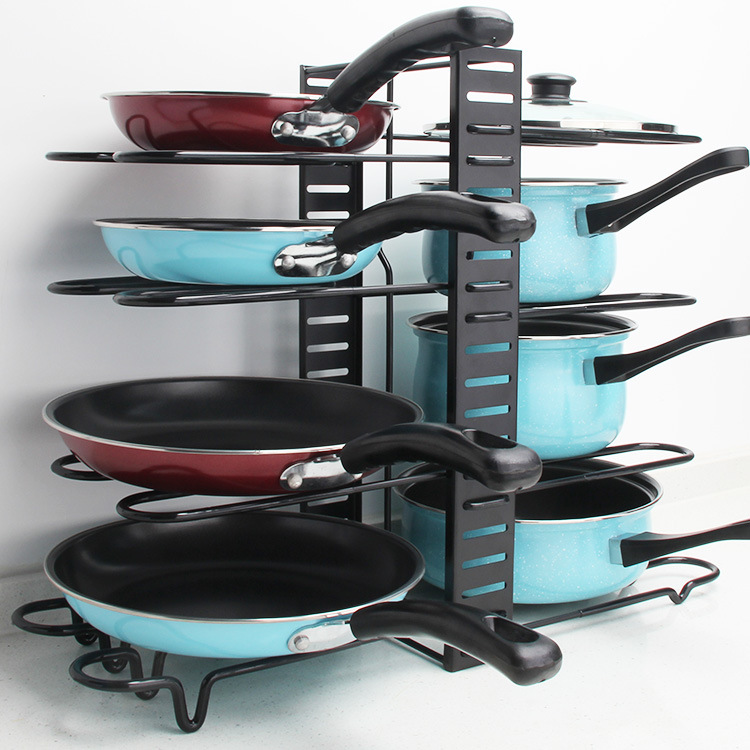 Kitchen Cabinet Organizer and Storage Shelf Adjustable Multipurpose Pots and Pans Kitchen Utensils Rack Metal Storage Rack