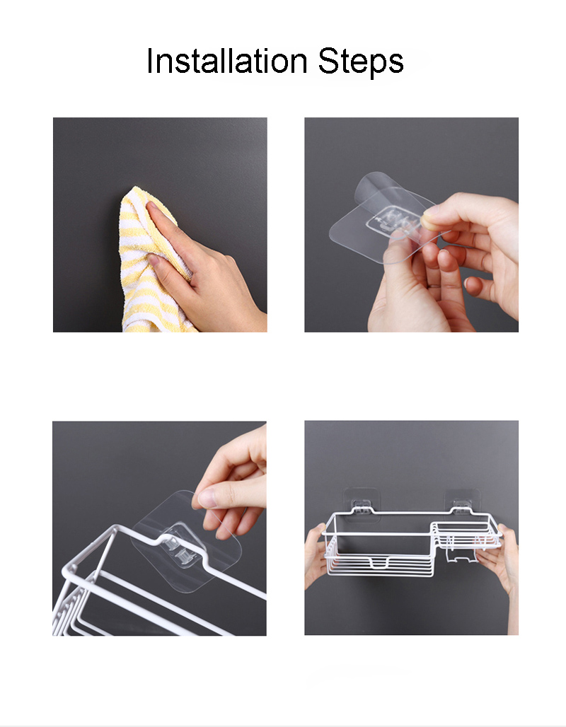 Shower Shampoo Shelf Storage Rack Bathroom Organizer Self Adhesive No Drill Soap Dishes Holder Er Modern Bathroom Shelves White