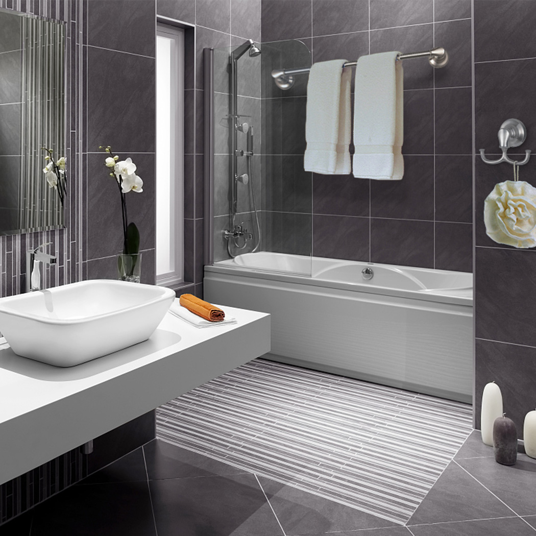 4-Piece Satin Metal Bath Hardware Set Wall-Mounted Towel Bar Accessory Bathroom Accessory Set