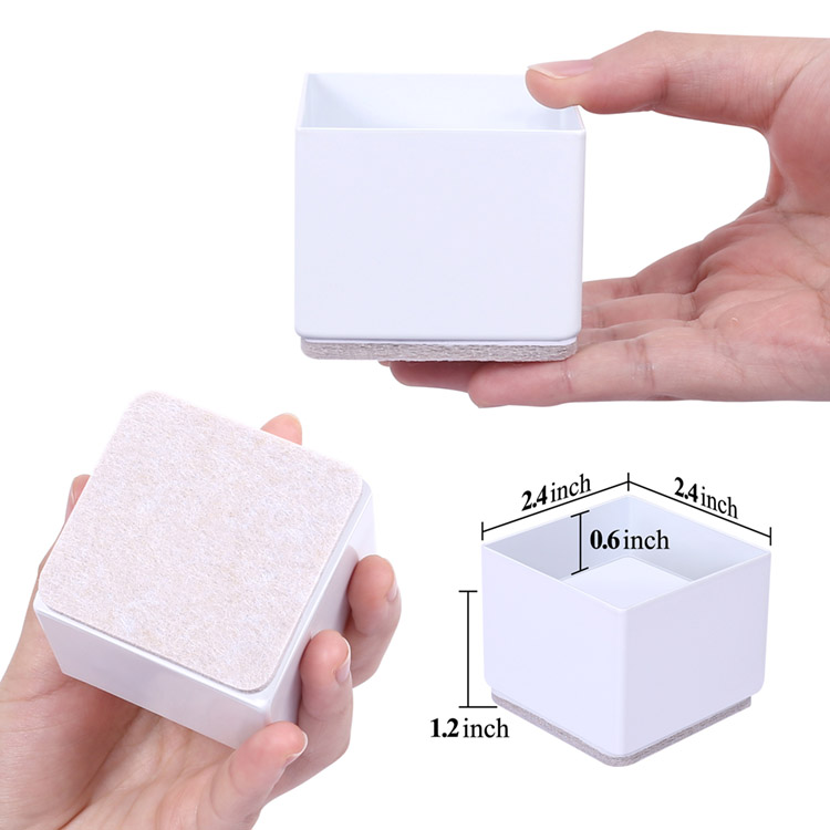 Durable Solid Steel and Felt Pad Furniture Anti-Slip Self-Adhesive Bed and Furniture Risers Made of Plastic and EVA