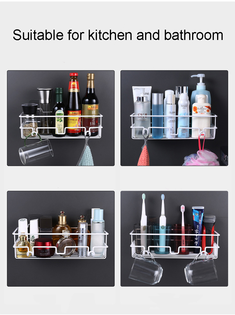 Shower Shampoo Shelf Storage Rack Bathroom Organizer Self Adhesive No Drill Soap Dishes Holder Er Modern Bathroom Shelves White
