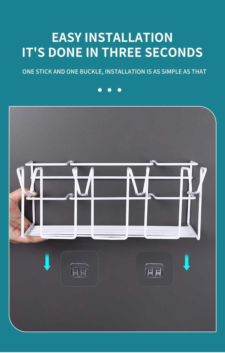 Toothbrush Holder Wall Hanger Self Adhesive Heavy Duty Cup Storage Rack Bathroom Toothpaste Cleanser Stand Accessories Organizer