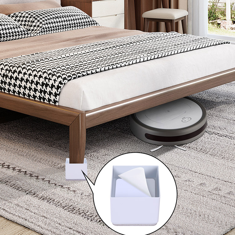 Durable Solid Steel and Felt Pad Furniture Anti-Slip Self-Adhesive Bed and Furniture Risers Made of Plastic and EVA