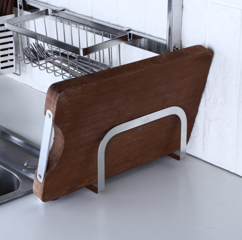 2 Tier Stainless Steel Metal Kitchen Storage Organizer Dish Shelf Over the Sink Roll up Dish Drying Rack for Kitchen Sink