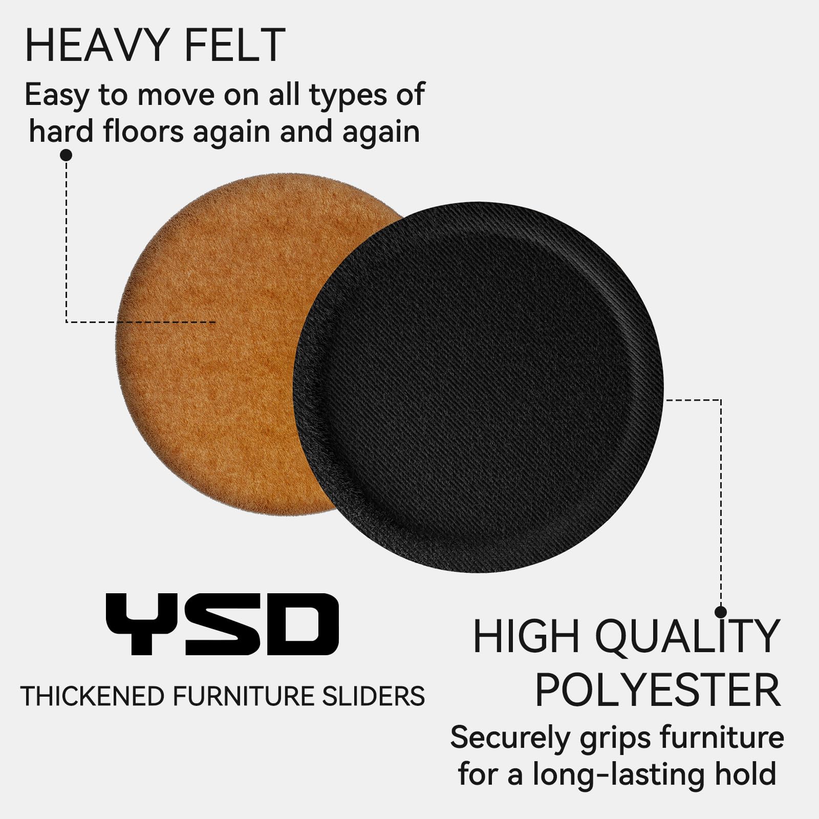 Felt Furniture Sliders for Hardwood Floors - Furniture Slider with Unique Design - Heavy-Duty Furniture Movers for Hard Surfaces