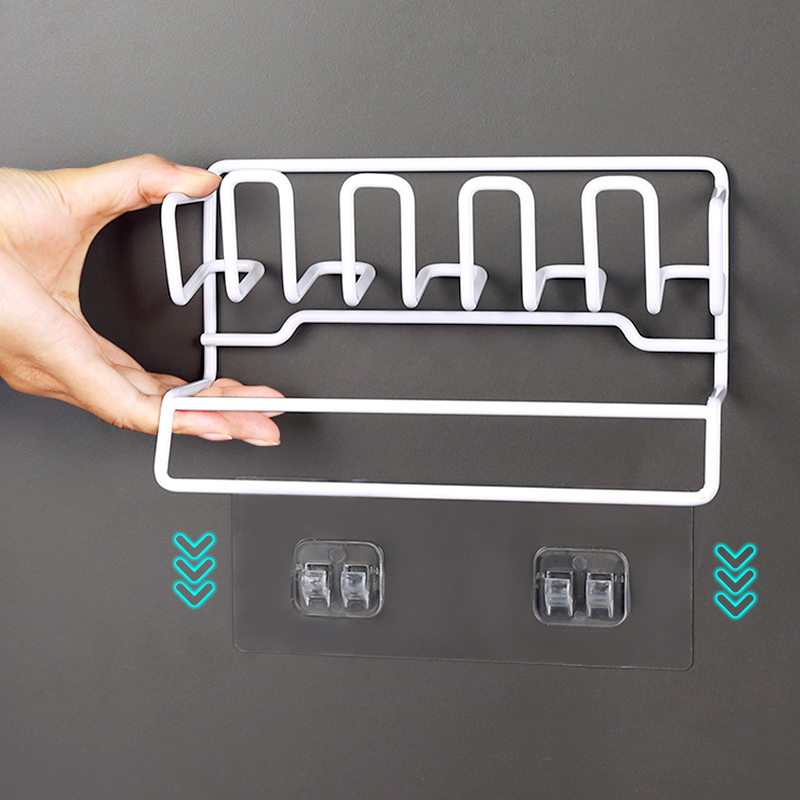 Kitchen Sponge Holder Drain Racks Self Adhesive Dish Cloth Hanger Soap Rag Brush Holder Carbon Steel Storage Organizer Basket