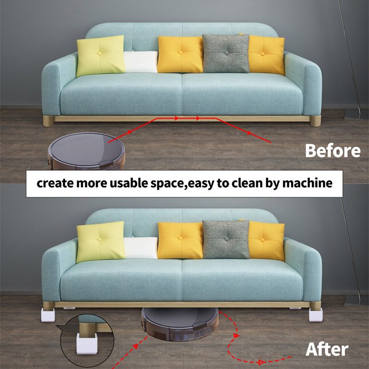 Durable Solid Steel and Felt Pad Furniture Anti-Slip Self-Adhesive Bed and Furniture Risers Made of Plastic and EVA