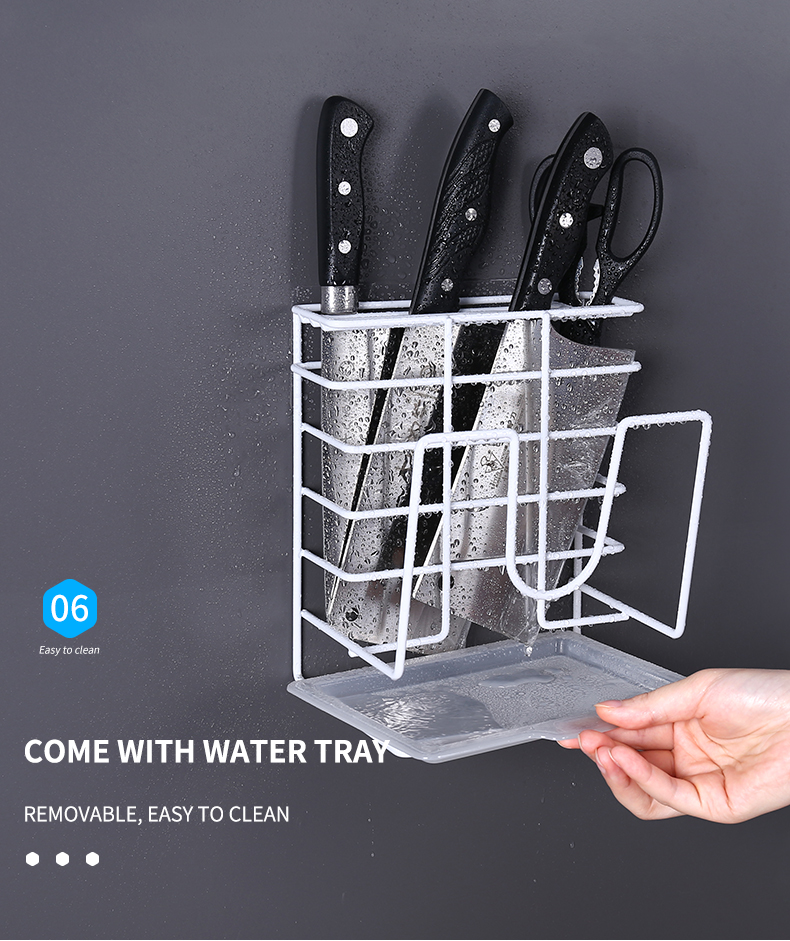 Knife Holder Wall-Mounted Cutting Board Pot Lid Storage Rack Tool Kitchen Shelf Organizer Drying Basket Kitchen Shelf