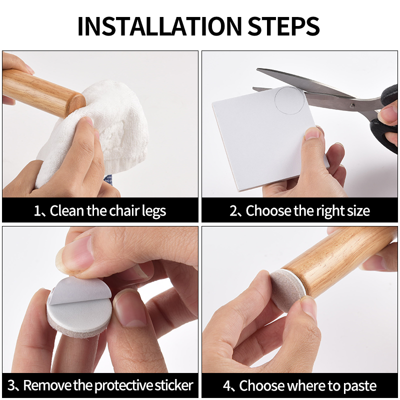 Furniture Feet Protector Accessories Chair Furniture Sticker Felt Pad Round Square Chair Foot Pad Furniture Pads