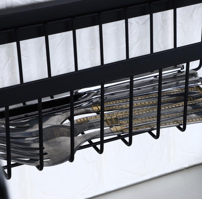 2-Tier Stainless Steel Dish Drainer with Storage Organization Over-the-Sink Drying Rack Kitchen Islands & Carts